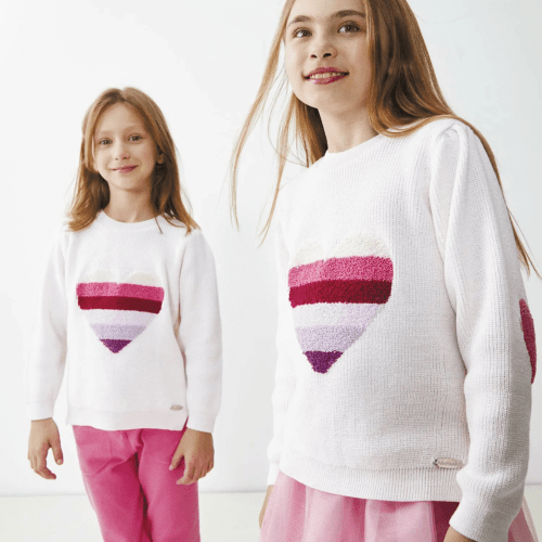 Tricô lurex coração