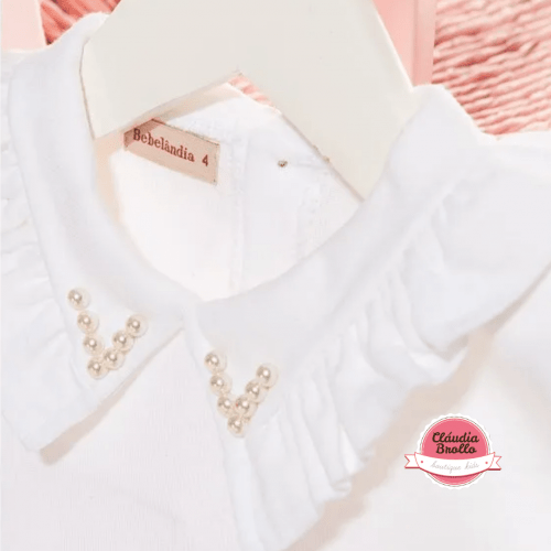 Blusa gola pérola